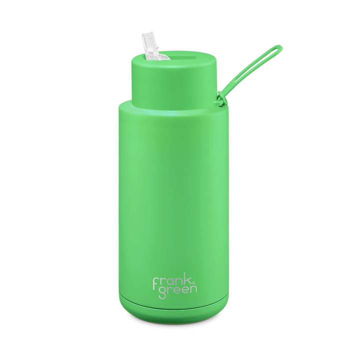 Frank Green NEON Insulated Water Bottle with Straw Lid 34oz