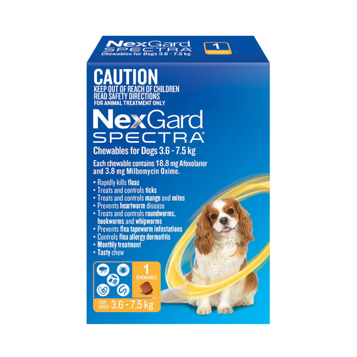 NexGard Spectra YELLOW Dogs (736kg-7.5kg) 1