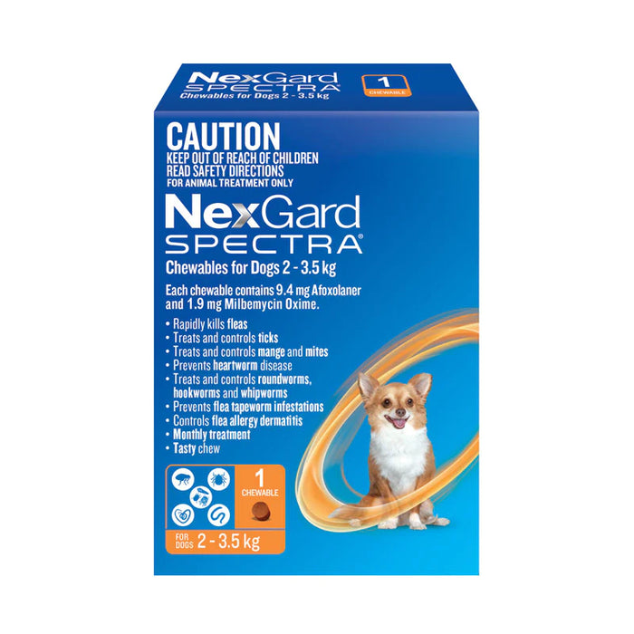 NexGard Spectra ORANGE Dogs (2kg-3.5kg) 1