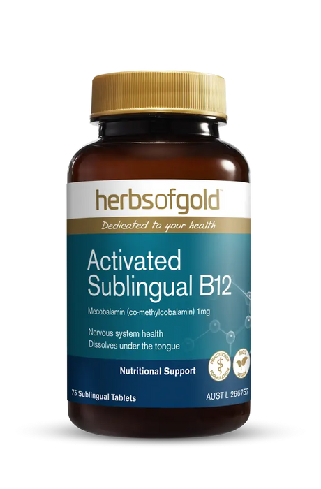 HERBS OF GOLD Activated B12 Sublingual Tablets 75