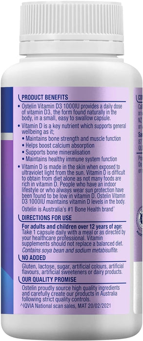 OSTELIN Vitamin D 1000IU 250 gel capsules