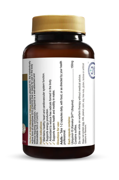 HERBS OF GOLD Ubuiquinol 150mg Capsules 60