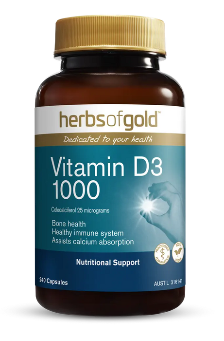 HERBS OF GOLD Vitamin D 1000IU Capsules 240