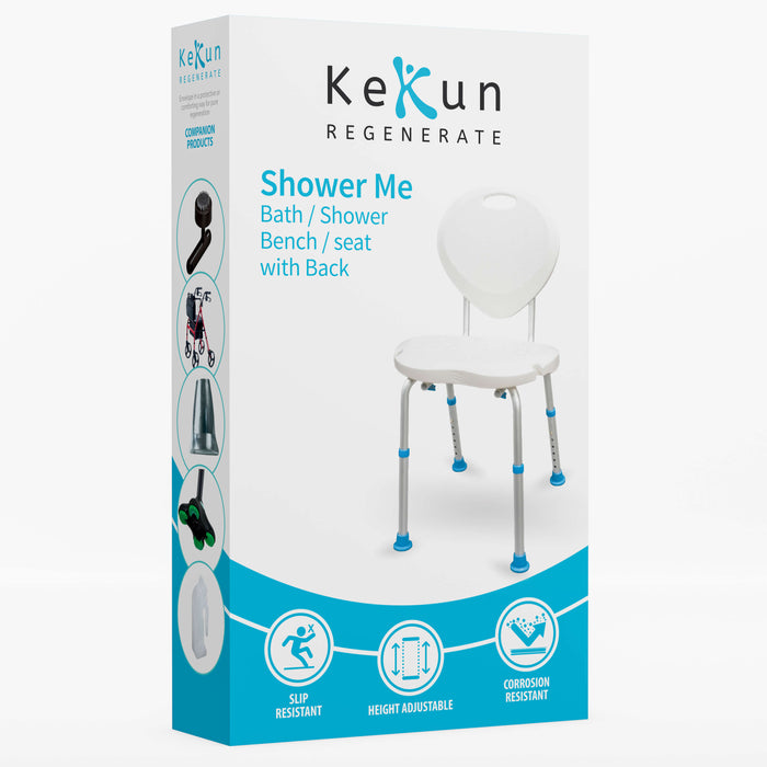 KEKUN (K770-537) Shower Me, Bath/Shower Bench, With Back, Height Adjustable